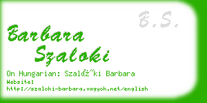 barbara szaloki business card